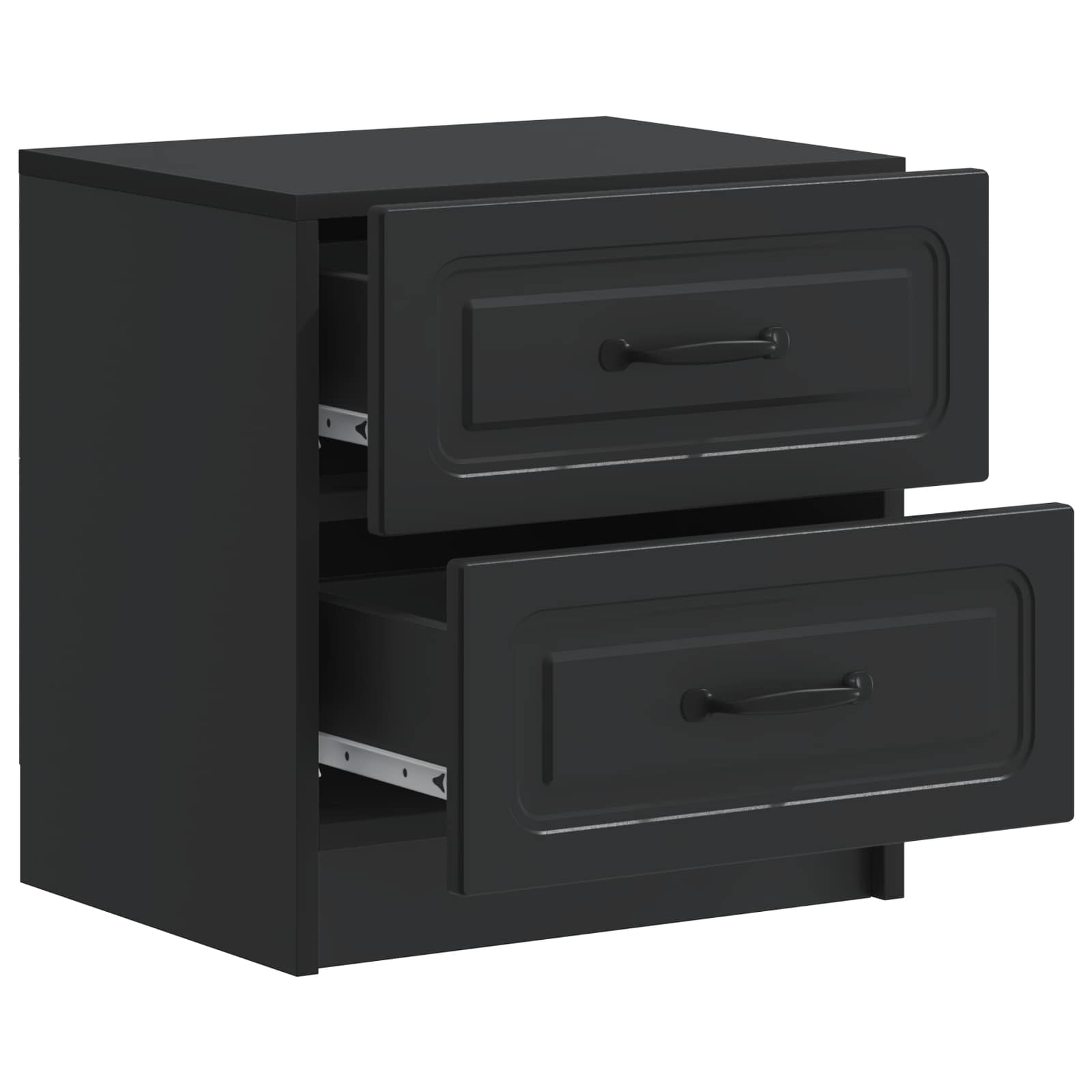 Armadio da Notte con cassetto 2 pcs Nero 43 x 34,5 x 44,5 cm | homemem39
