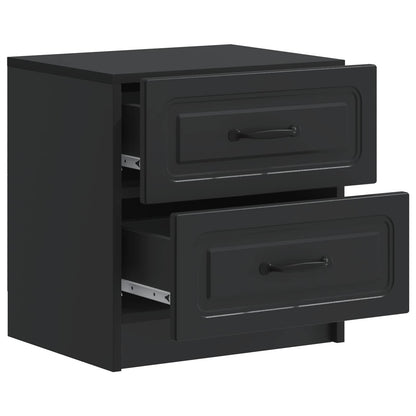 Armadio da Notte con cassetto 2 pcs Nero 43 x 34,5 x 44,5 cm | homemem39