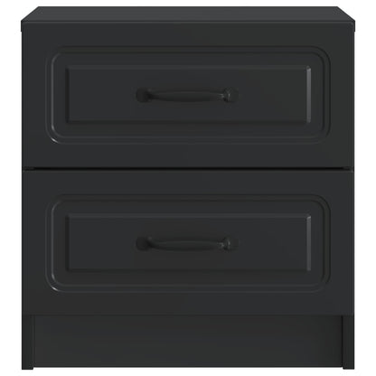 Armadio da Notte con cassetto 2 pcs Nero 43 x 34,5 x 44,5 cm | homemem39