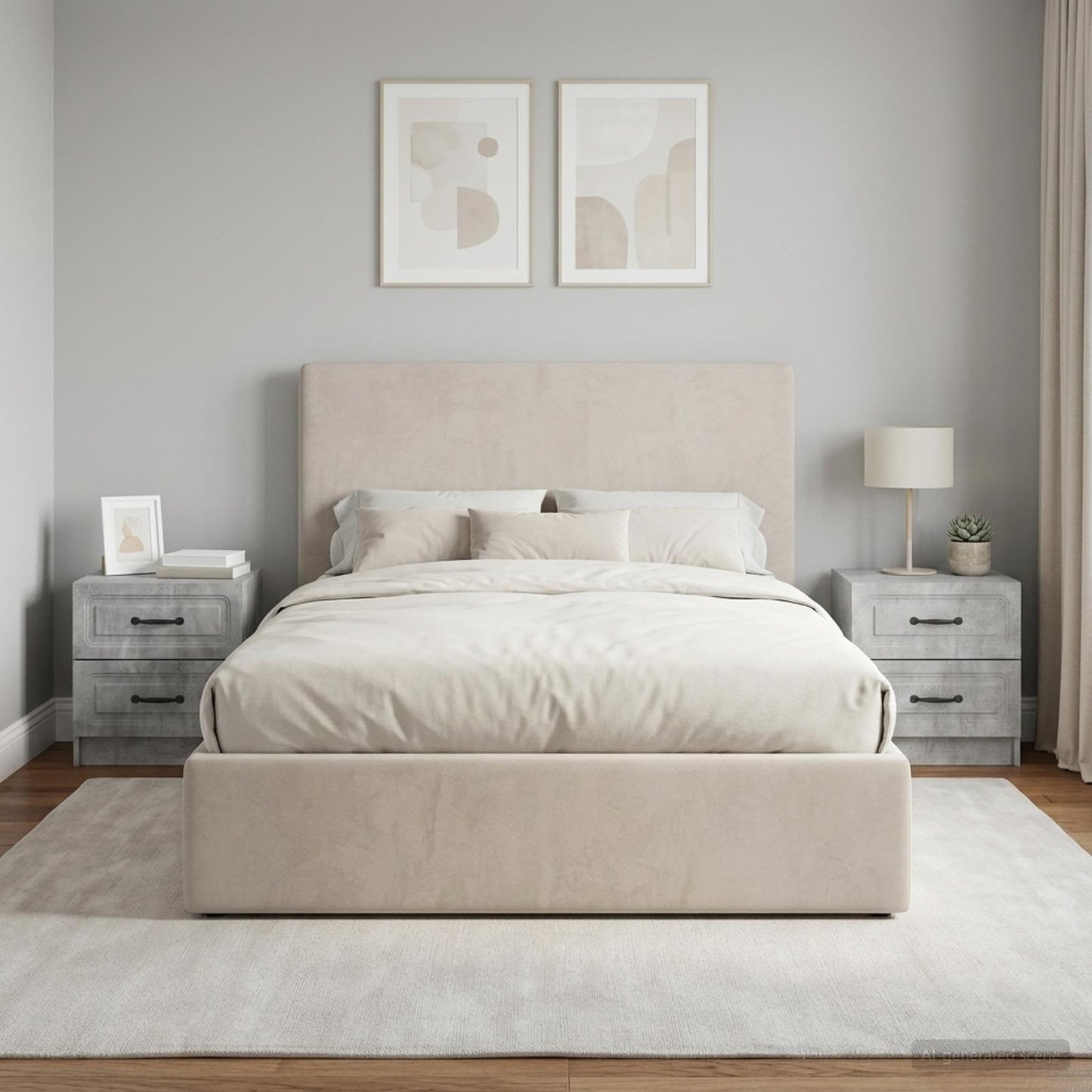 Armadio da Notte 2 pz Grigio Cemento 43 x 34,5 x 44,5 cm