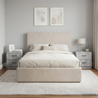 Armadio da Notte 2 pz Grigio Cemento 43 x 34,5 x 44,5 cm
