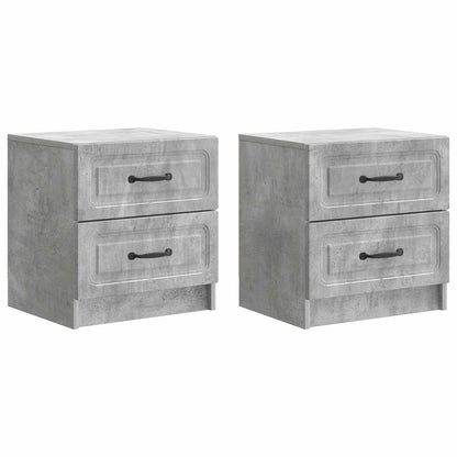 Armadio da Notte 2 pz Grigio Cemento 43 x 34,5 x 44,5 cm