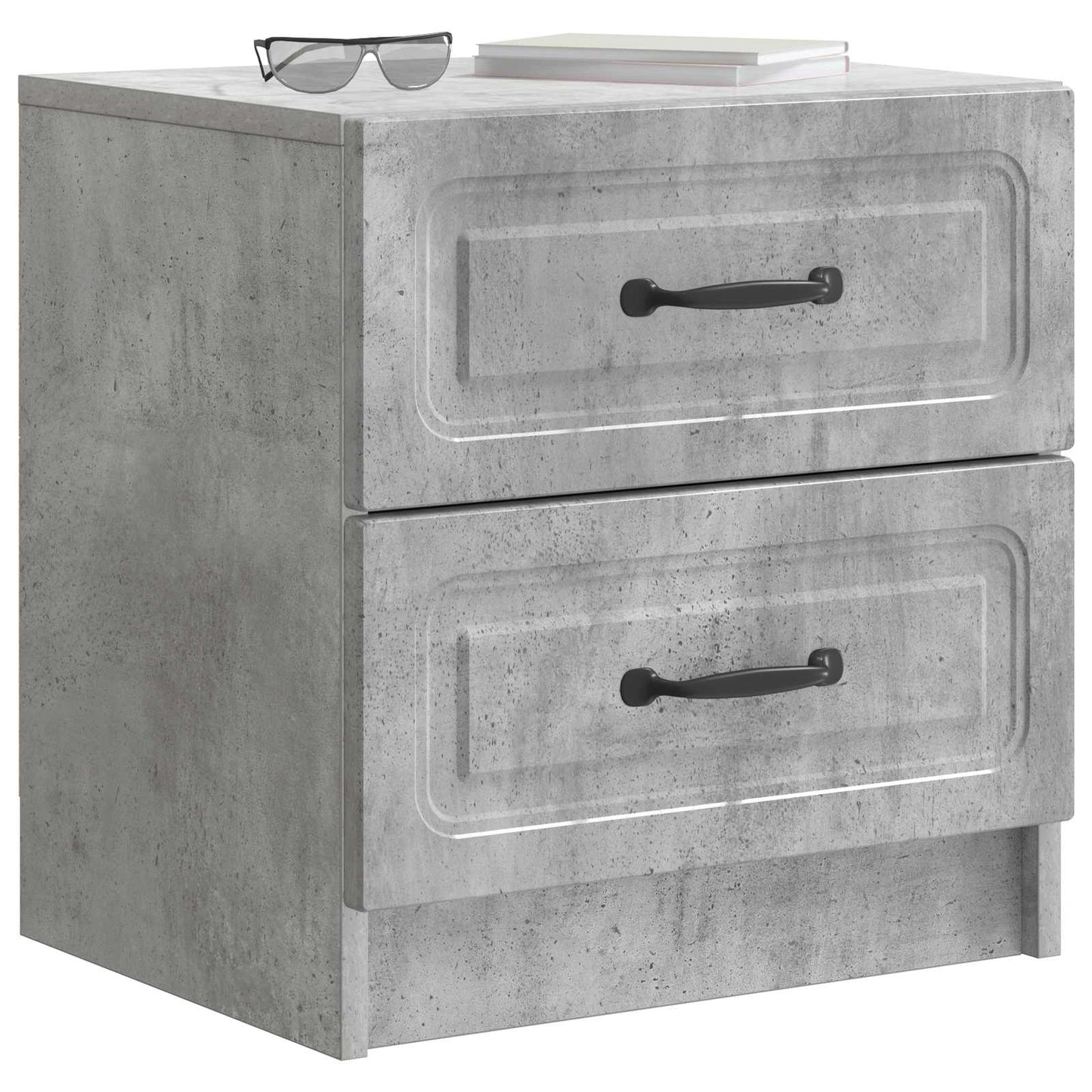 Armadio da Notte 2 pz Grigio Cemento 43 x 34,5 x 44,5 cm
