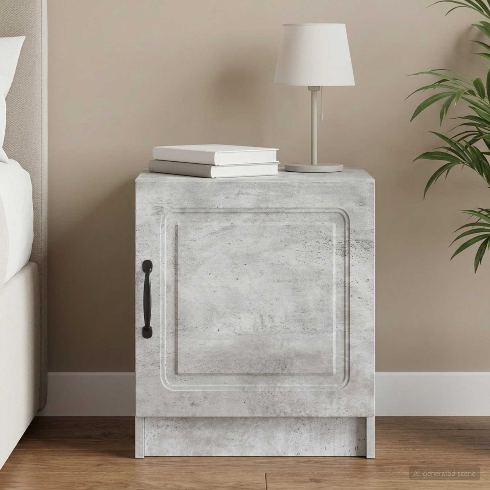 Armadio da Notte Grigio Cemento 43 x 34,5 x 47 cm | homemem39