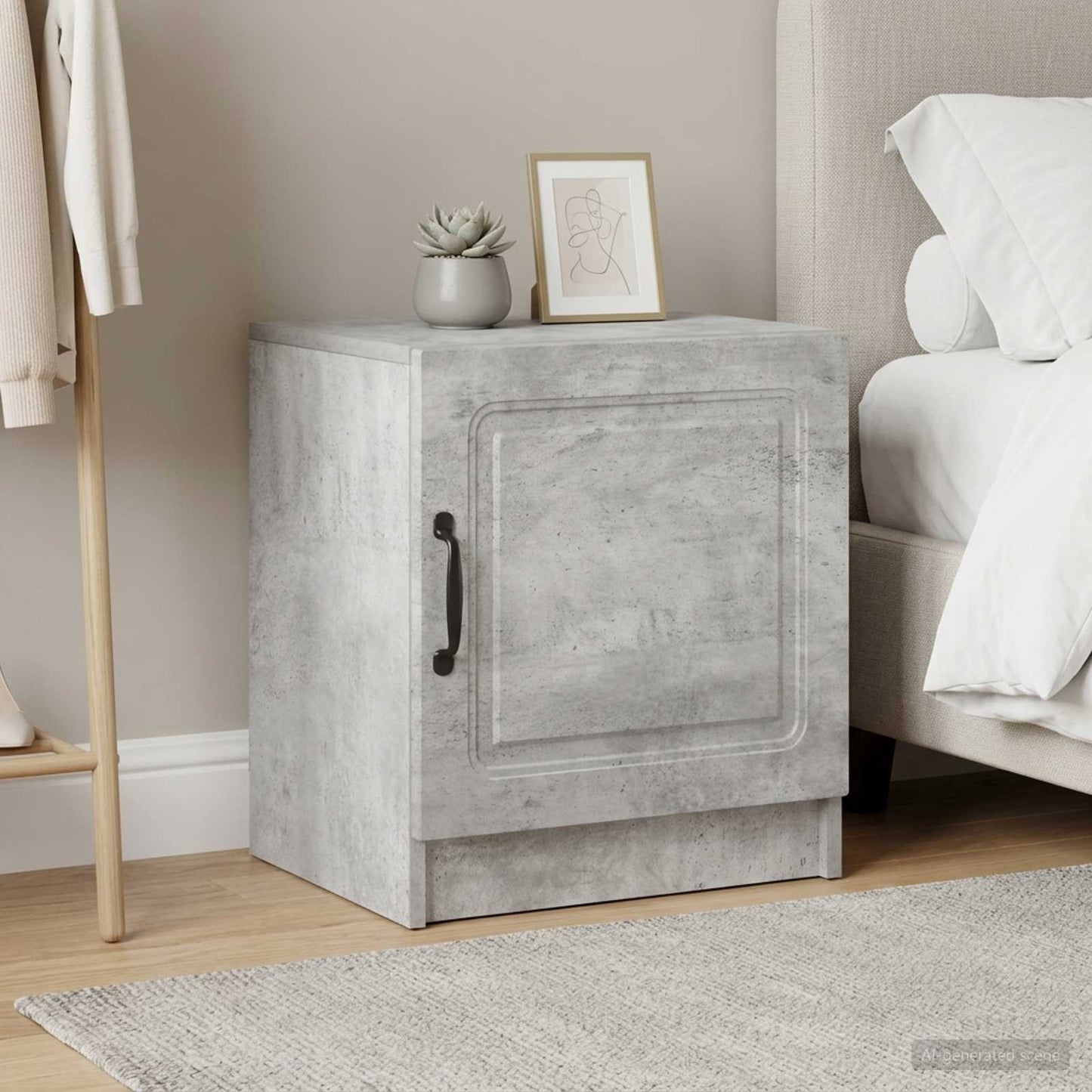 Armadio da Notte 2 pcs Grigio Cemento 43 x 34,5 x 47 cm | homemem39