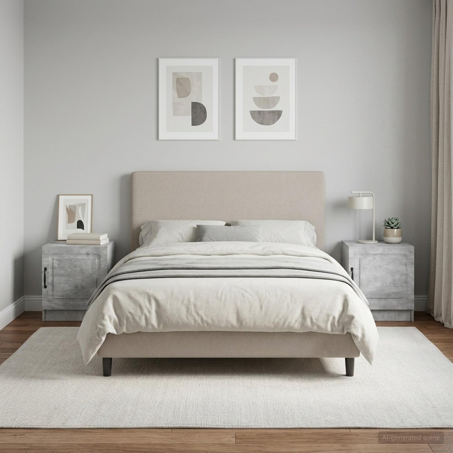 Armadio da Notte 2 pz Grigio Cemento 43 x 34,5 x 47 cm