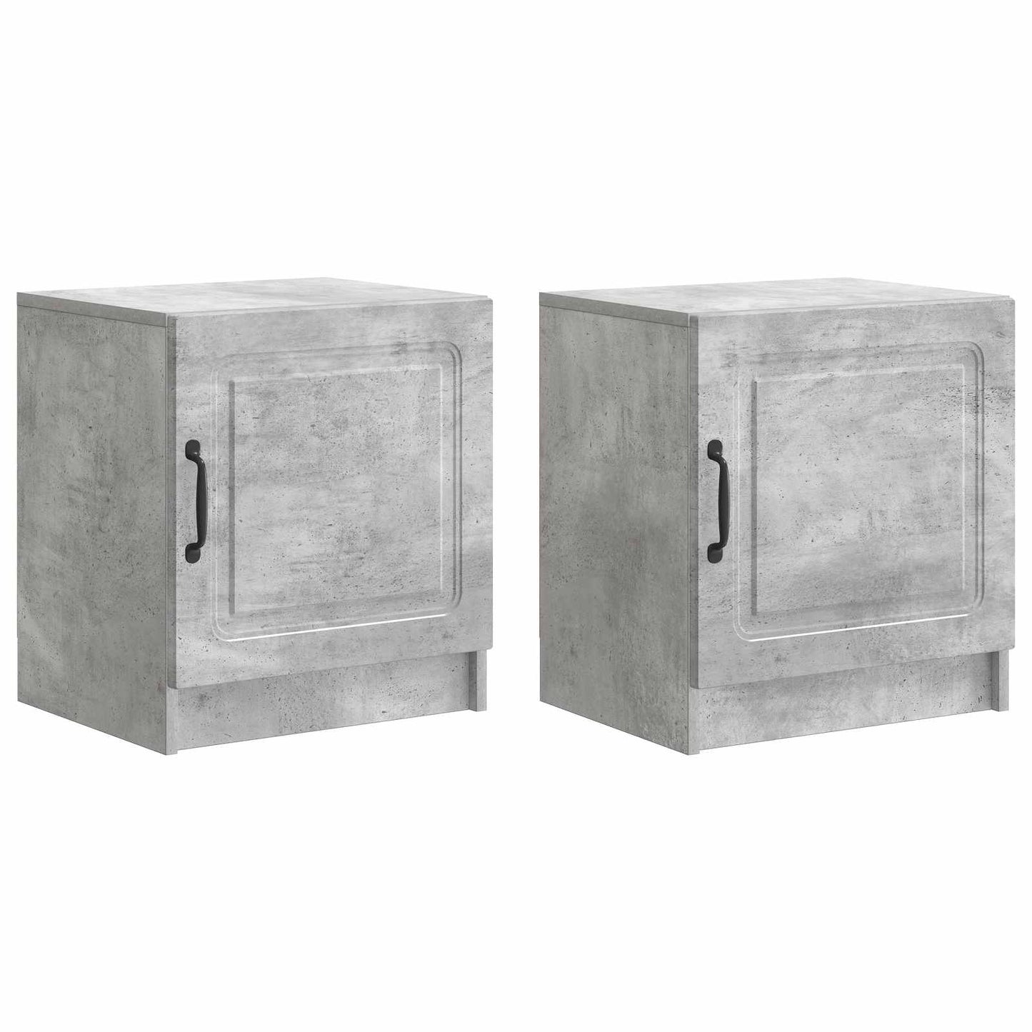 Armadio da Notte 2 pz Grigio Cemento 43 x 34,5 x 47 cm
