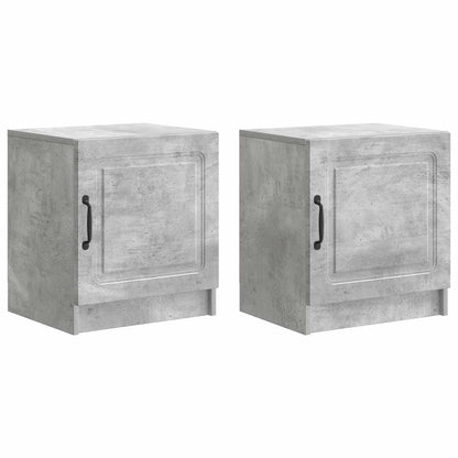 Armadio da Notte 2 pz Grigio Cemento 43 x 34,5 x 47 cm