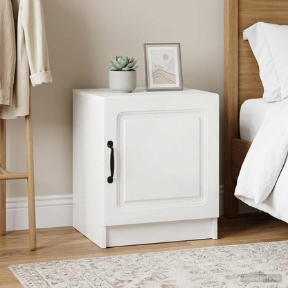 Armadio da Notte 2 pz Bianco Lucido 43 x 34,5 x 47 cm