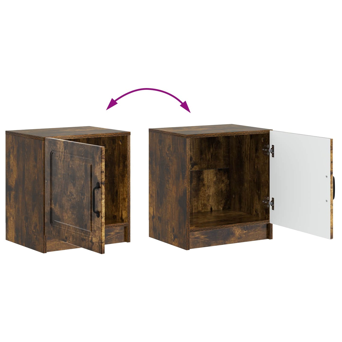 Armadio da Notte Rovere Fumo 43 x 34,5 x 47 cm | homemem39
