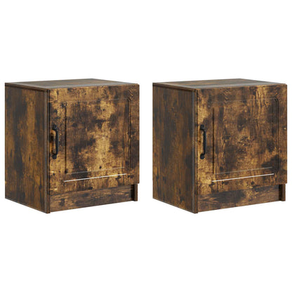 Armadio da Notte 2 pcs Rovere Fumo 43 x 34,5 x 47 cm | homemem39