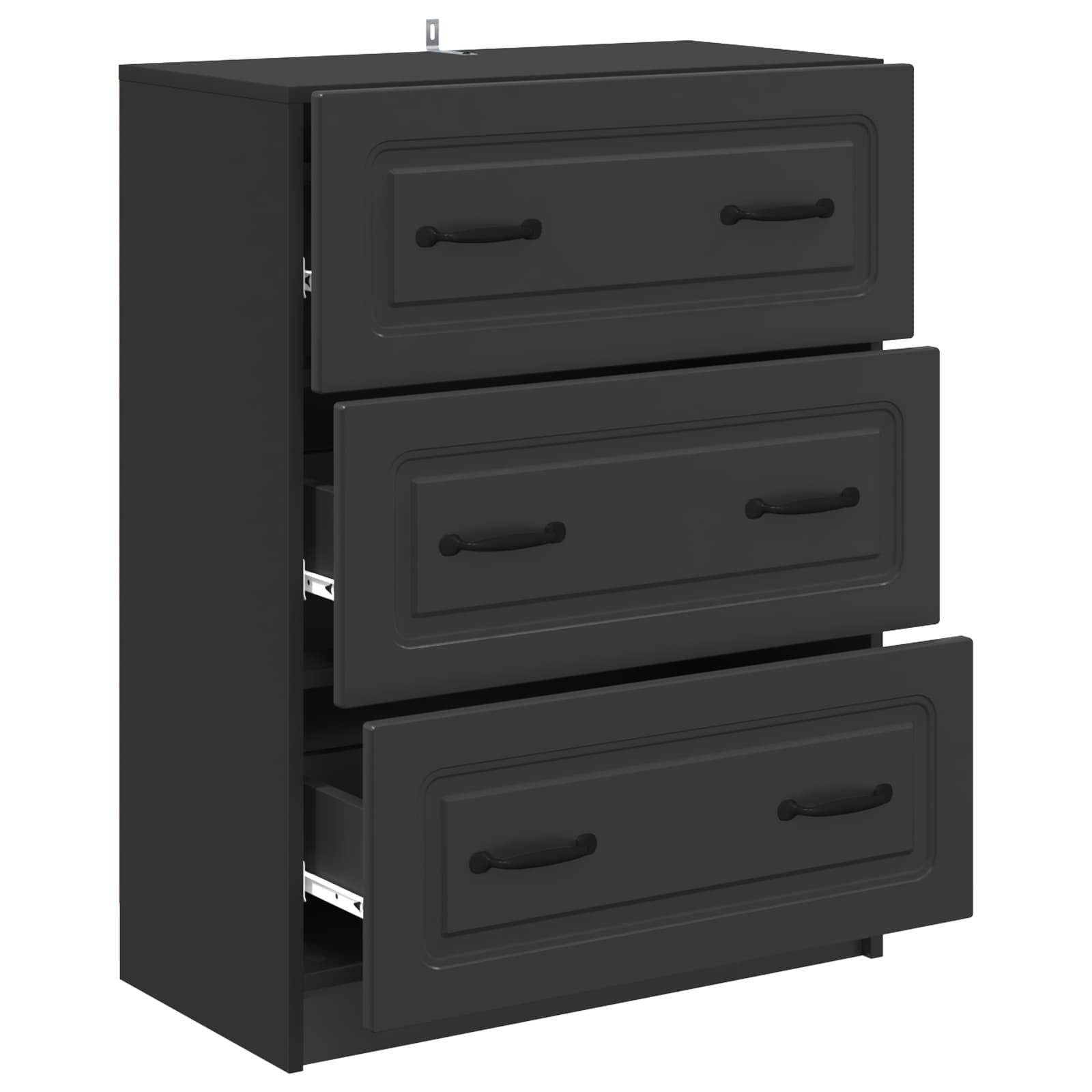 Mobile con Cassetti Nero 66 x 34,5 x 87 cm Legno ingegnerizzato | homemem39