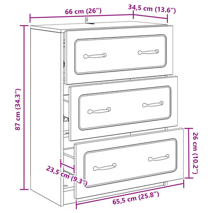 Mobile con Cassetti Rovere Artigianale 66 x 34,5 x 87 cm | homemem39
