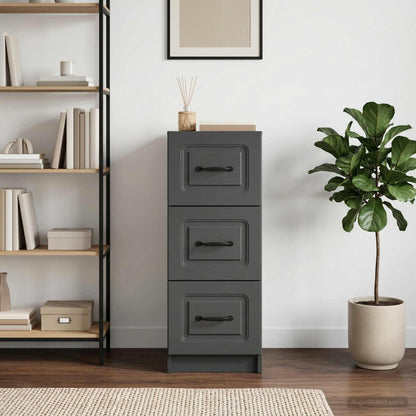 Mobile con Cassetti Nero 33 x 34,5 x 87 cm Legno ingegnerizzato