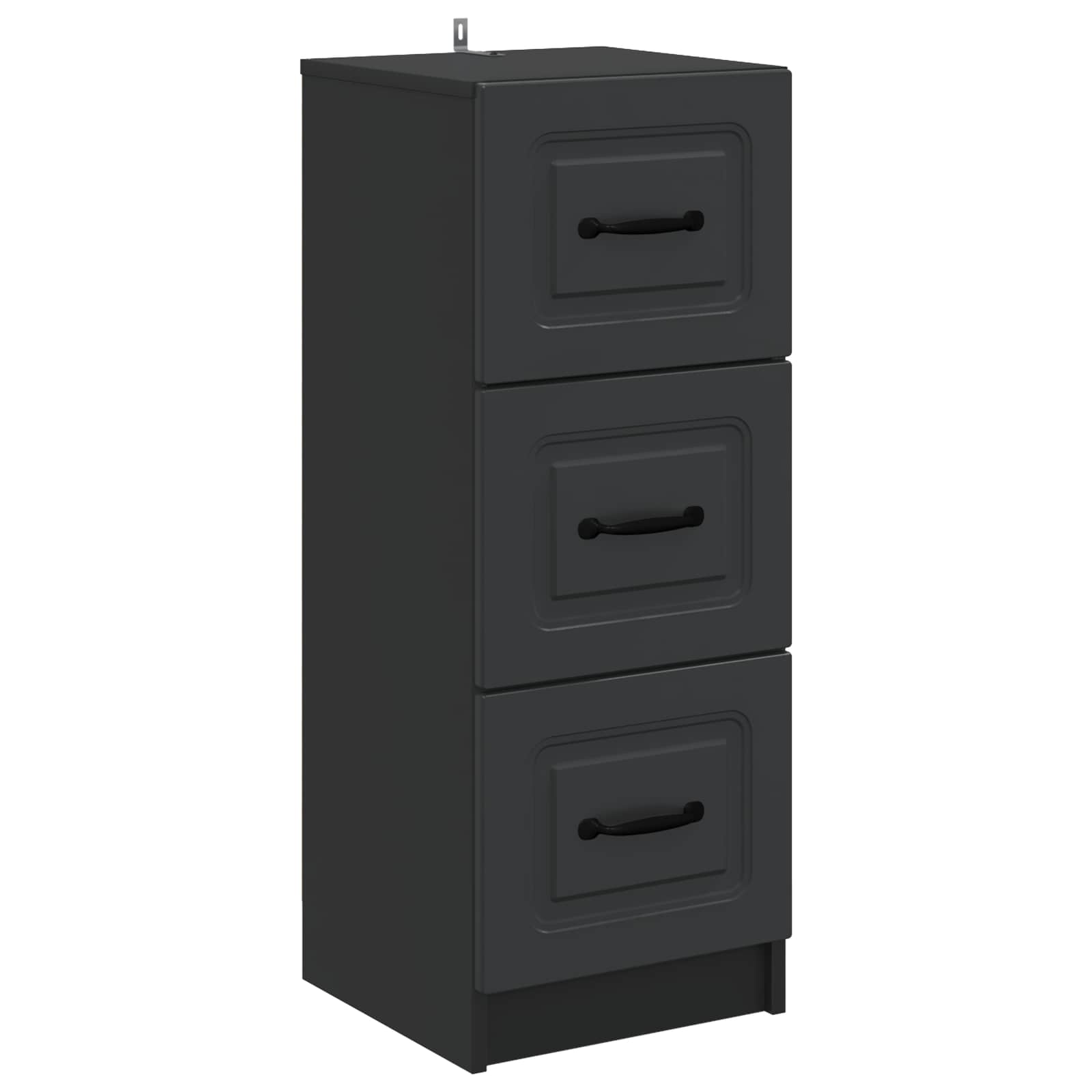 Mobile con Cassetti Nero 33 x 34,5 x 87 cm Legno ingegnerizzato | homemem39