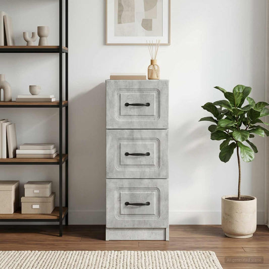Mobile con Cassetti Grigio Cemento 33 x 34,5 x 87 cm