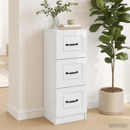 Mobile con Cassetti Bianco Lucido 33 x 34,5 x 87 cm