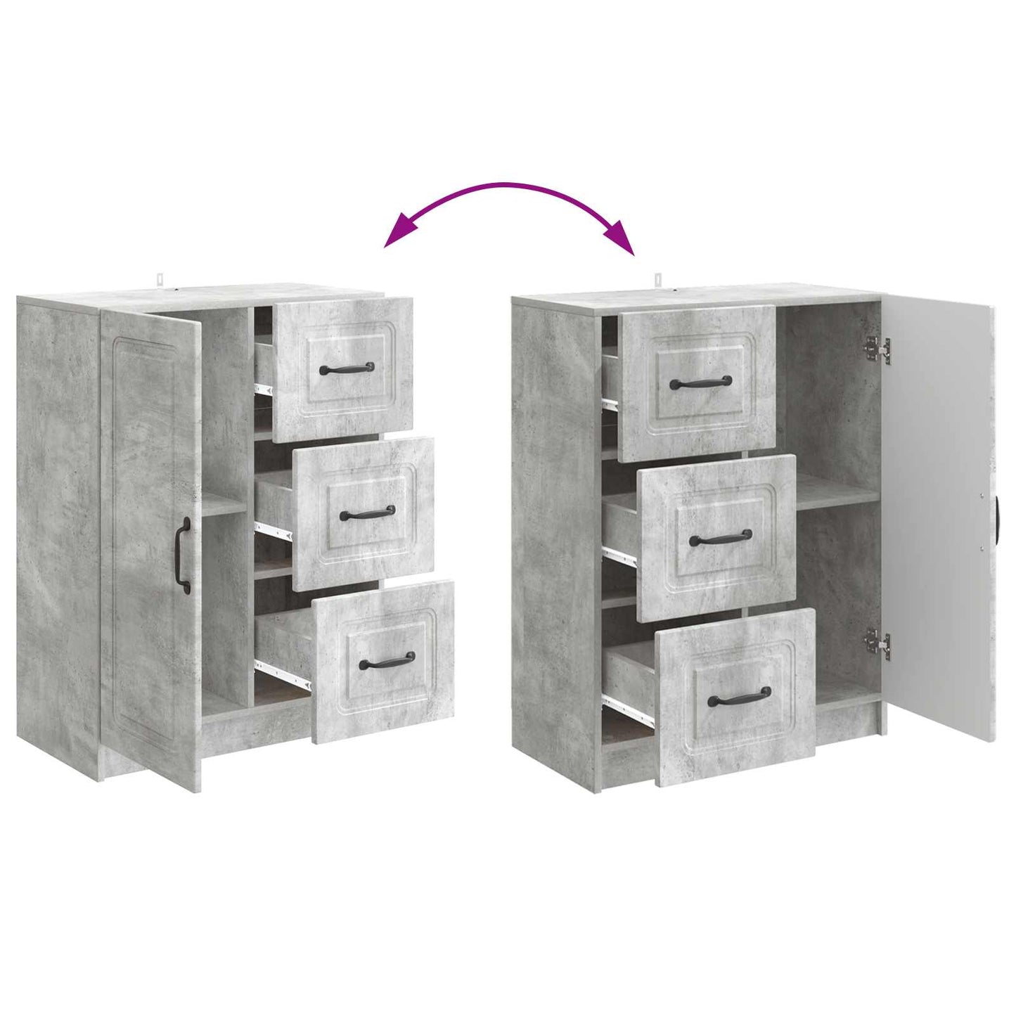 Credenza Grigio Cemento 66 x 34,5 x 87 cm Legno ingegnerizzato | homemem39