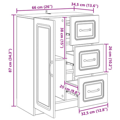 Credenza Rovere Fumo 66 x 34,5 x 87 cm Legno ingegnerizzato | homemem39