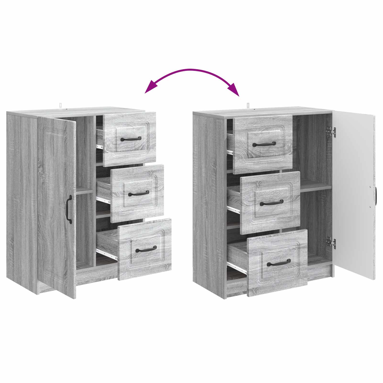 Credenza Grigio Sonoma 66 x 34,5 x 87 cm Legno ingegnerizzato | homemem39
