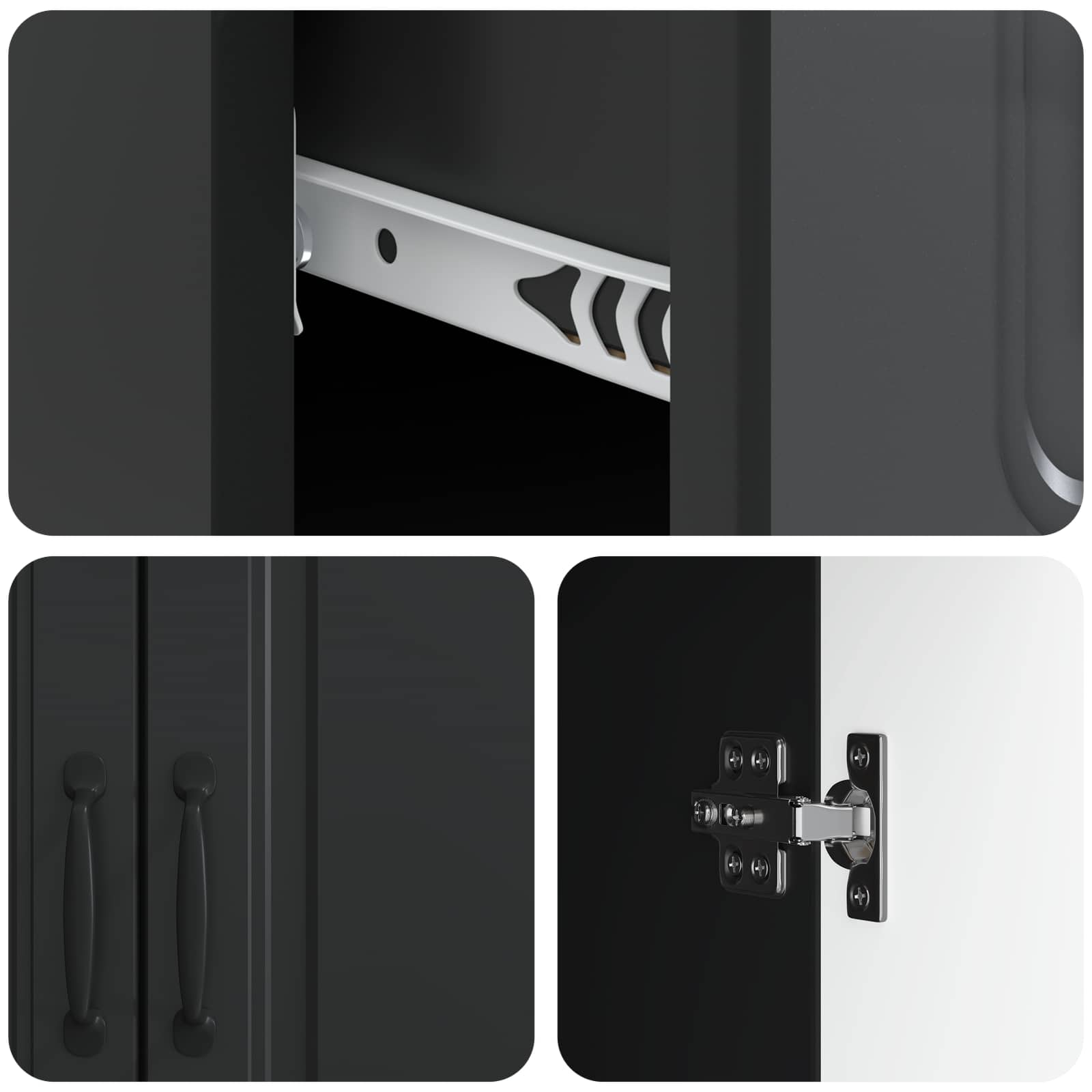 Credenza Nero 66 x 34,5 x 87 cm Legno ingegnerizzato | homemem39