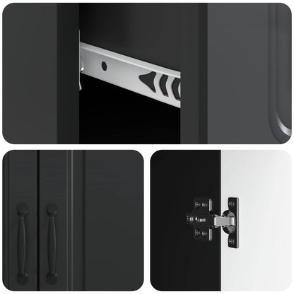 Credenza Nero 66 x 34,5 x 87 cm Legno ingegnerizzato
