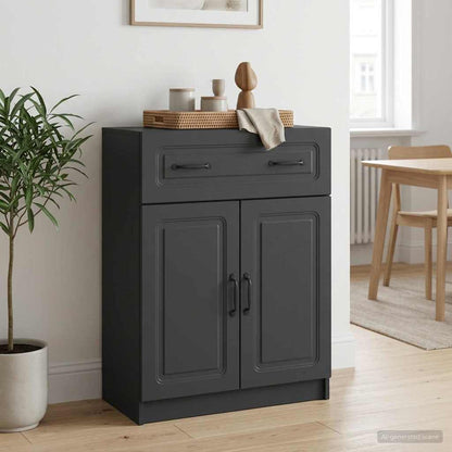 Credenza Nero 66 x 34,5 x 87 cm Legno ingegnerizzato