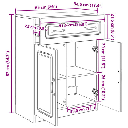 Credenza Grigio Cemento 66 x 34,5 x 87 cm Legno ingegnerizzato | homemem39