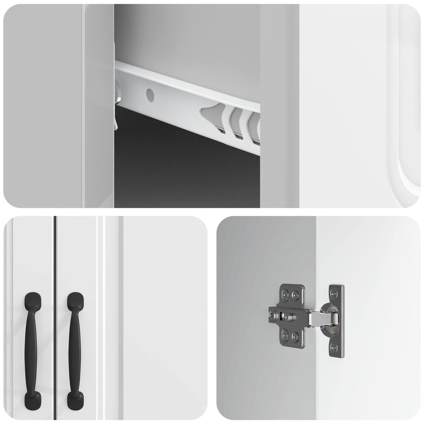 Credenza Bianco Lucido 66 x 34,5 x 87 cm Legno ingegnerizzato | homemem39