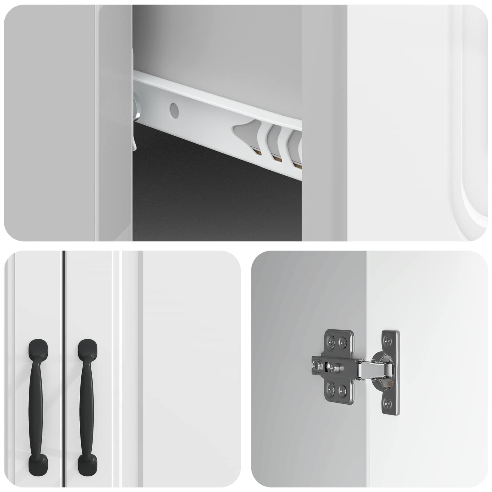 Credenza Bianco Lucido 66 x 34,5 x 87 cm Legno ingegnerizzato | homemem39