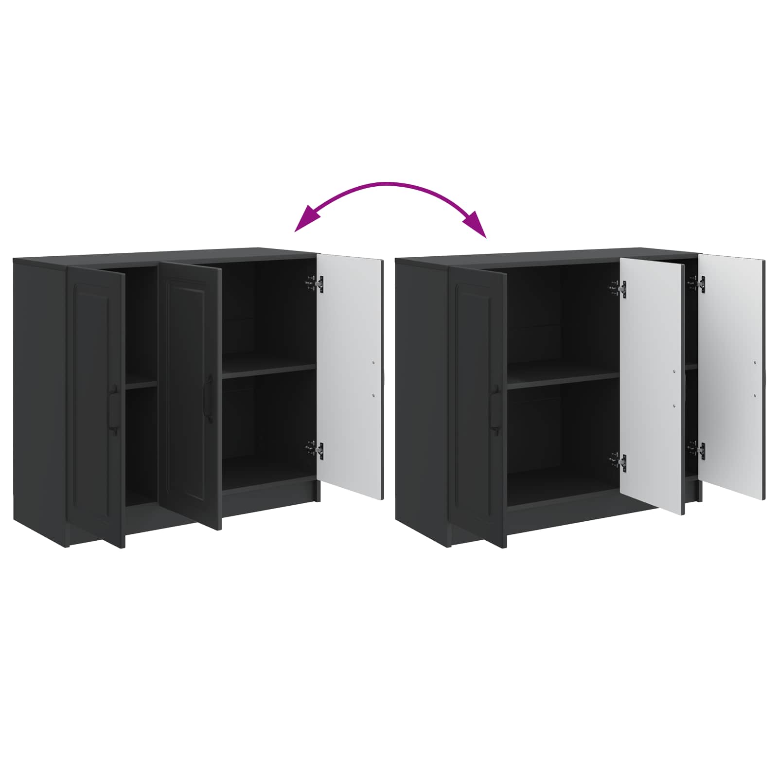 Credenza Nero 89 x 34,5 x 77 cm Legno ingegnerizzato | homemem39