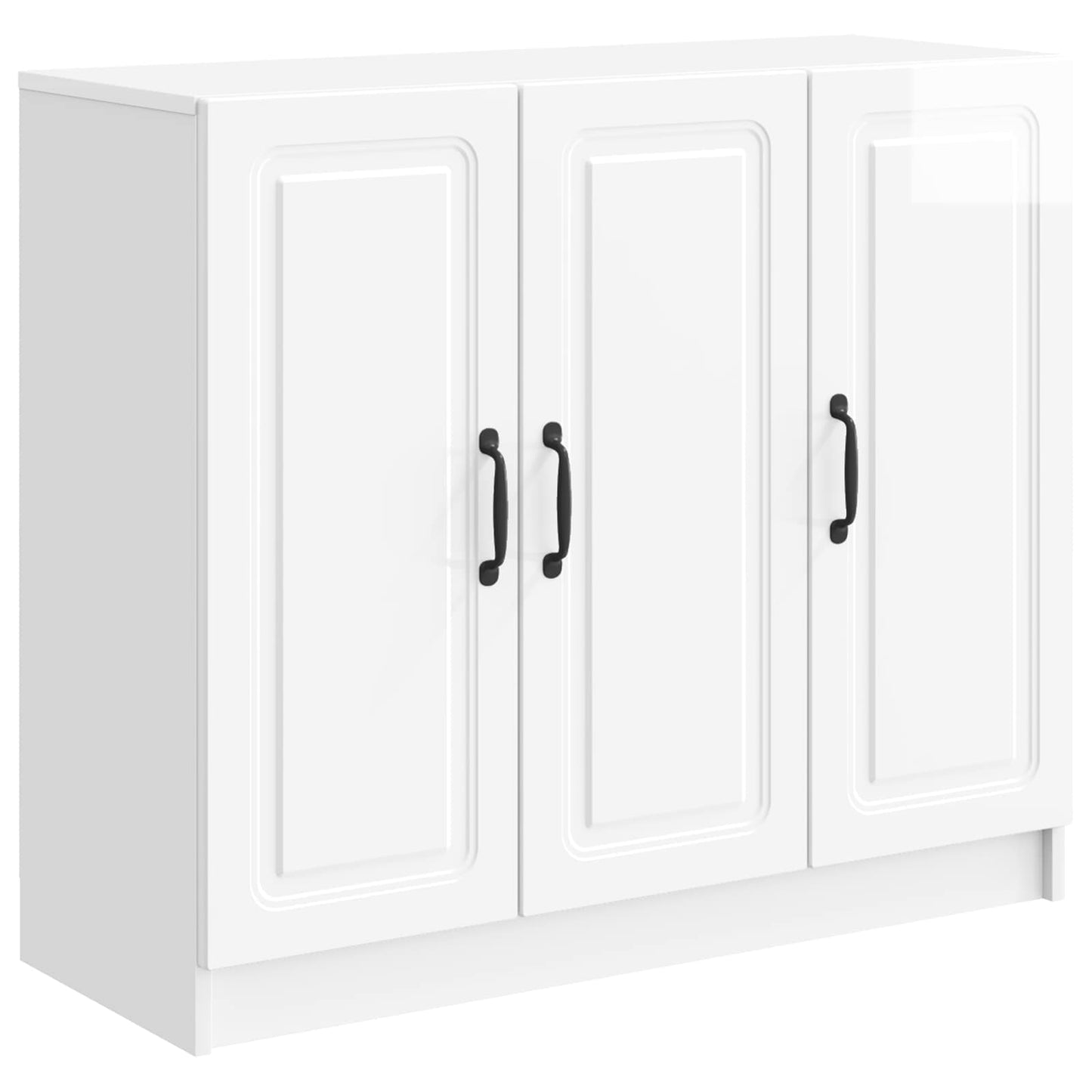 Credenza Bianco Lucido 89 x 34,5 x 77 cm Legno ingegnerizzato