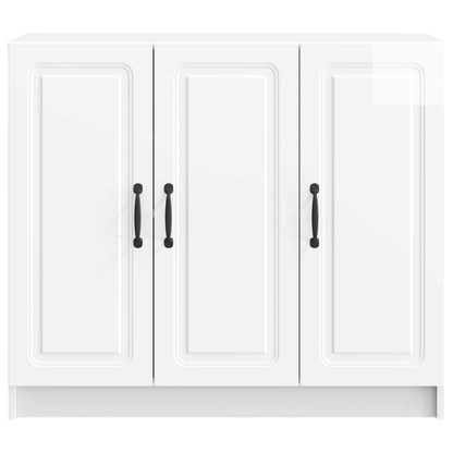 Credenza Bianco Lucido 89 x 34,5 x 77 cm Legno ingegnerizzato