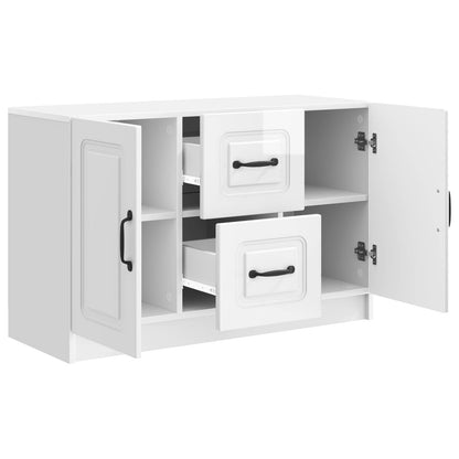 Credenza Bianco Lucido 89 x 34,5 x 57 cm Legno ingegnerizzato