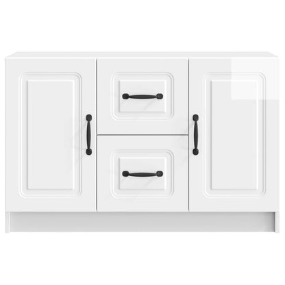 Credenza Bianco Lucido 89 x 34,5 x 57 cm Legno ingegnerizzato
