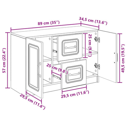 Credenza Legno antico 89 x 34,5 x 57 cm Legno ingegnerizzato | homemem39