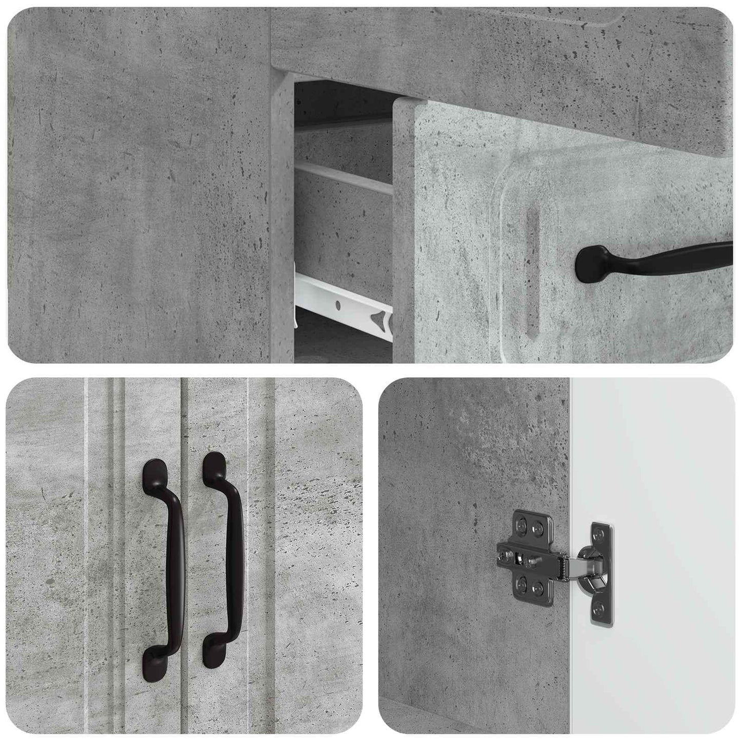 Credenza Grigio Cemento 66 x 34,5 x 92 cm Legno ingegnerizzato | homemem39