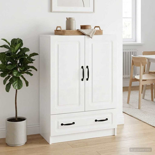 Credenza Bianco Lucido 66 x 34,5 x 92 cm Legno ingegnerizzato