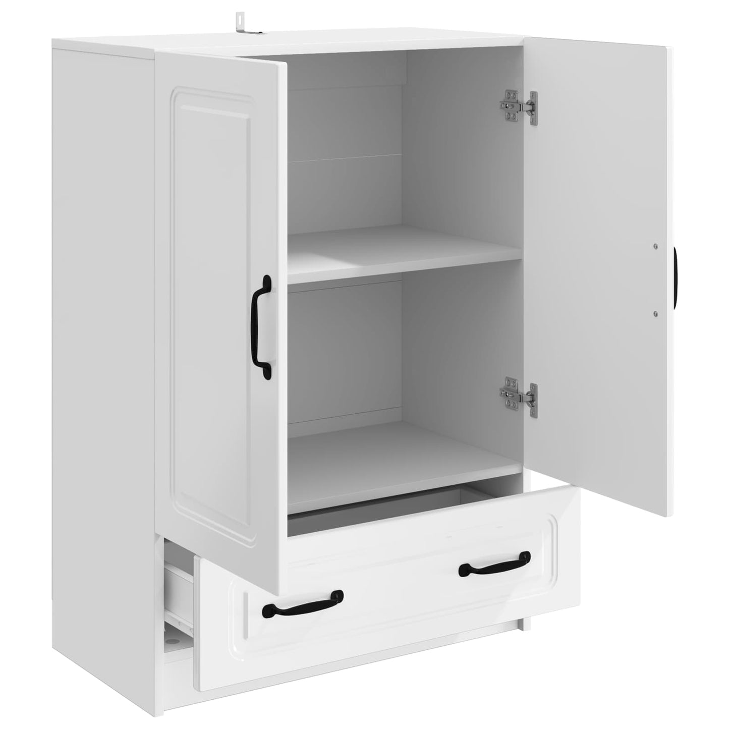Credenza Bianco Lucido 66 x 34,5 x 92 cm Legno ingegnerizzato