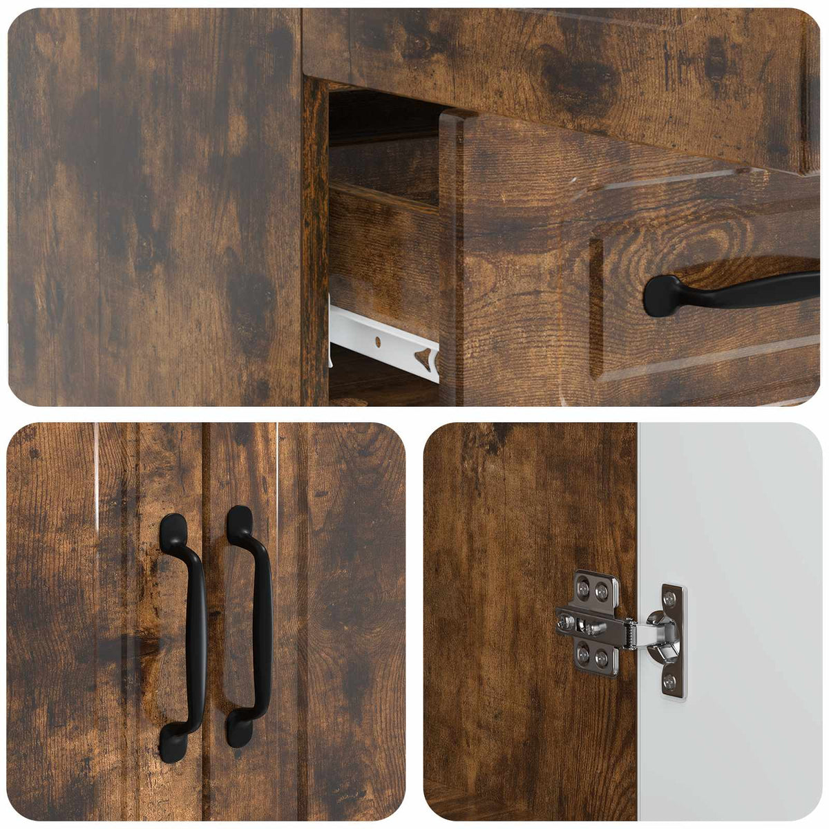 Credenza Rovere Fumo 66 x 34,5 x 92 cm Legno ingegnerizzato - homemem39