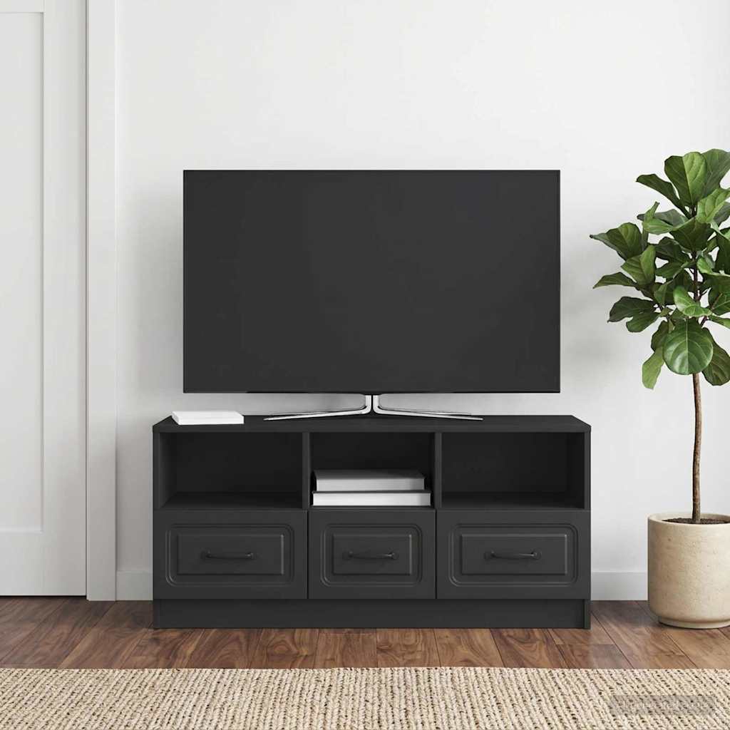 Mobile TV Nero 102 x 34,5 x 47 cm Legno ingegnerizzato