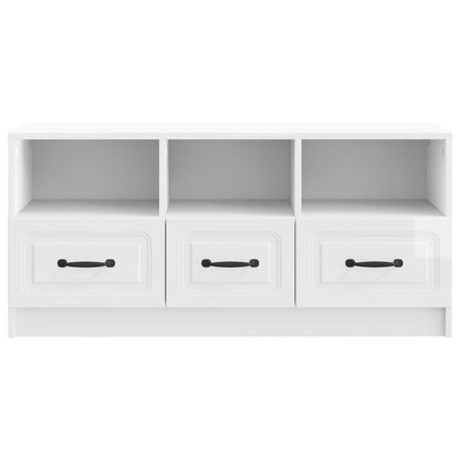 Mobile TV Bianco Lucido 102 x 34,5 x 47 cm Legno ingegnerizzato | homemem39