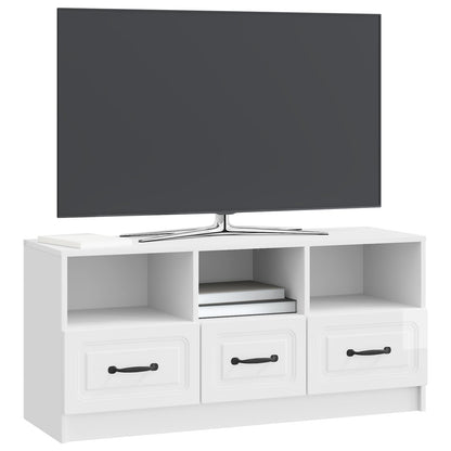 Mobile TV Bianco Lucido 102 x 34,5 x 47 cm Legno ingegnerizzato | homemem39