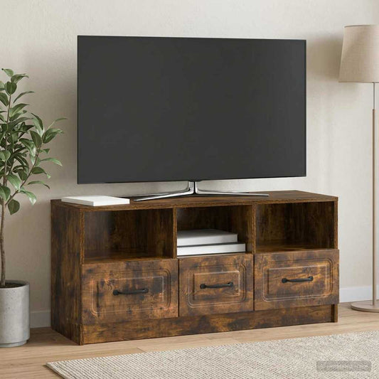 Mobile TV Rovere Fumo 102 x 34,5 x 47 cm Legno ingegnerizzato