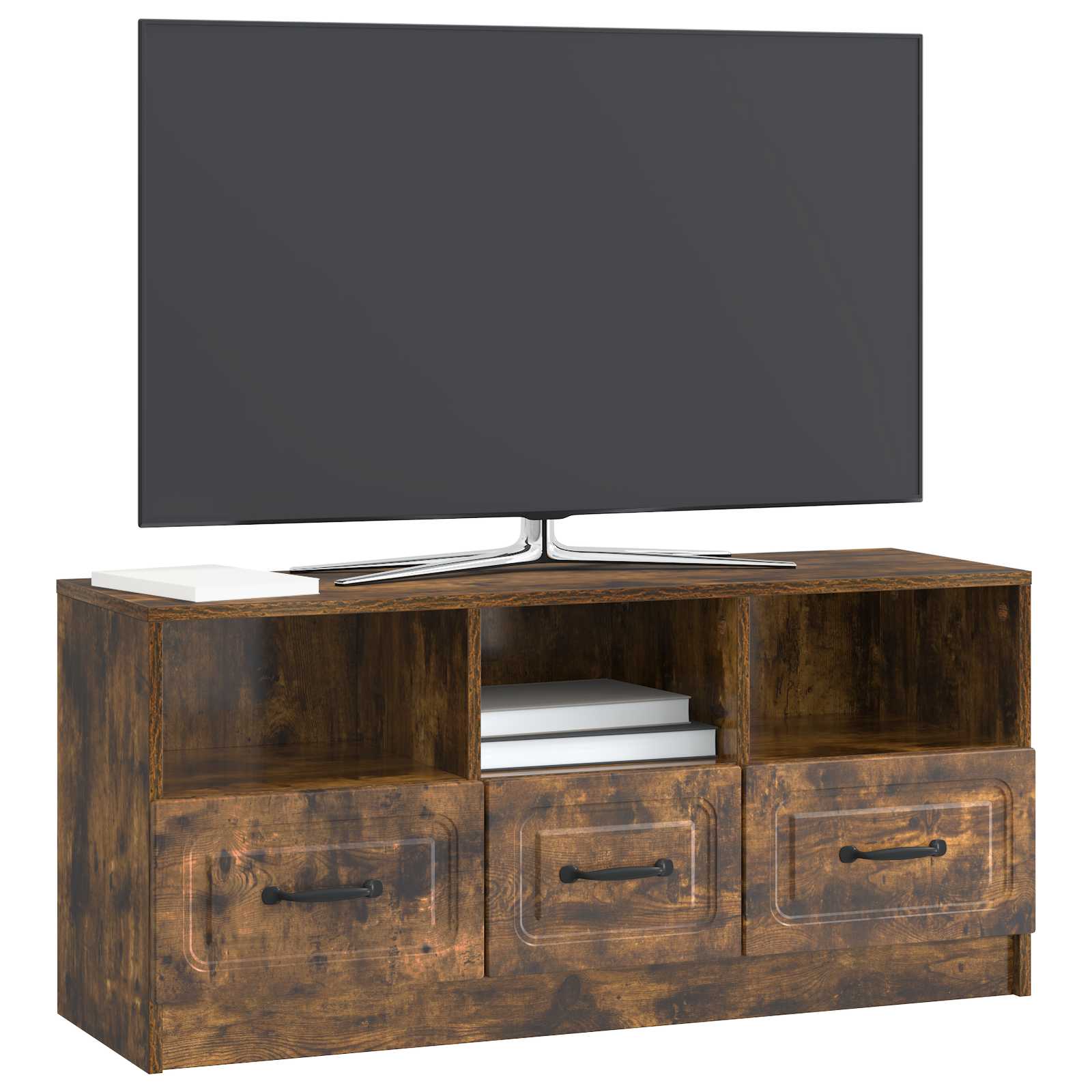Mobile TV Rovere Fumo 102 x 34,5 x 47 cm Legno ingegnerizzato | homemem39