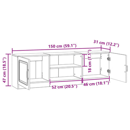 Mobile TV Bianco Lucido 150 x 31 x 47 cm Legno ingegnerizzato | homemem39