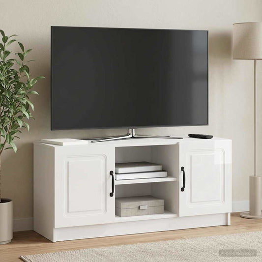 Mobile TV Bianco Lucido 102 x 34,5 x 47 cm Legno ingegnerizzato