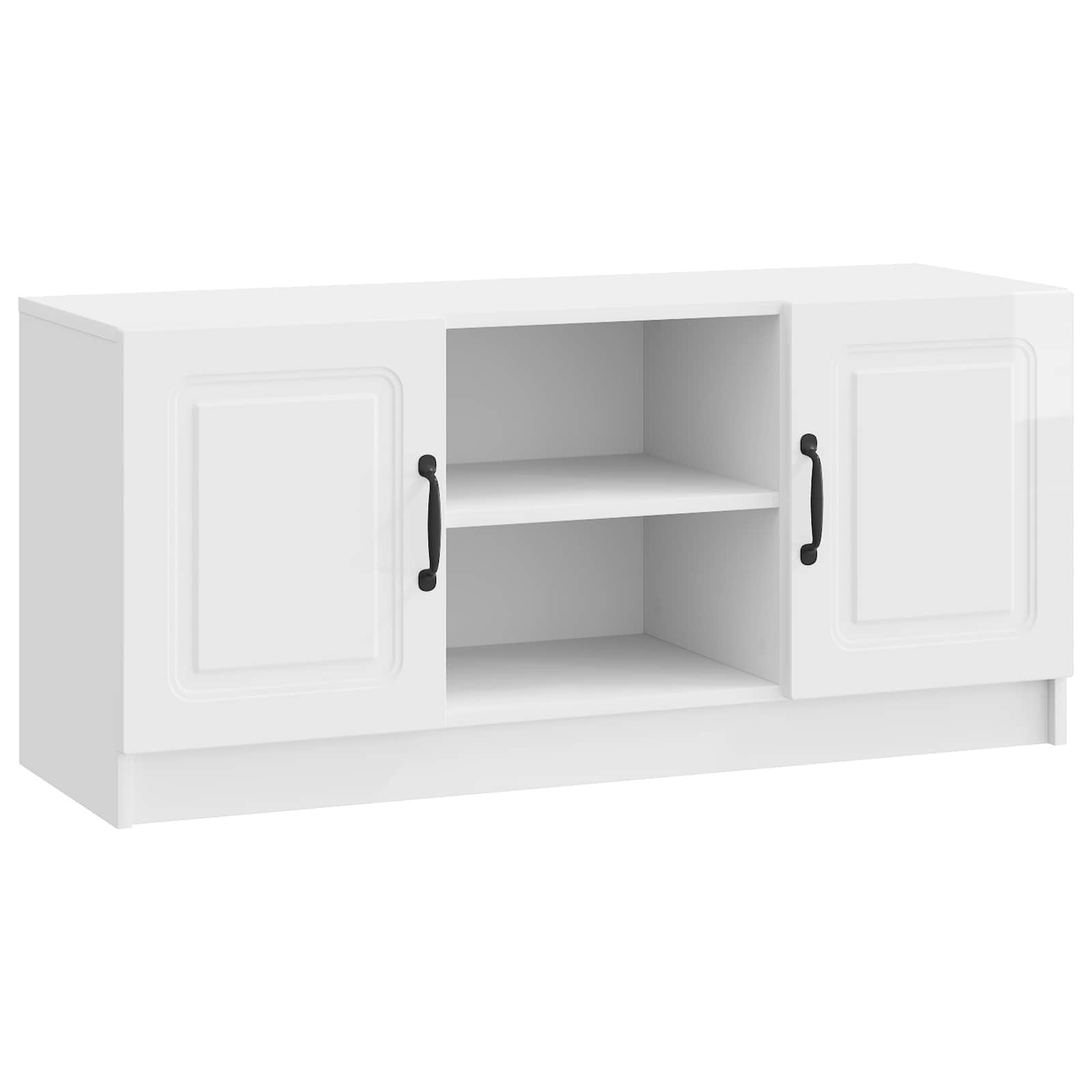 Mobile TV Bianco Lucido 102 x 34,5 x 47 cm Legno ingegnerizzato | homemem39