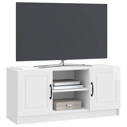 Mobile TV Bianco Lucido 102 x 34,5 x 47 cm Legno ingegnerizzato | homemem39