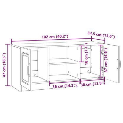 Mobile TV Bianco Lucido 102 x 34,5 x 47 cm Legno ingegnerizzato | homemem39